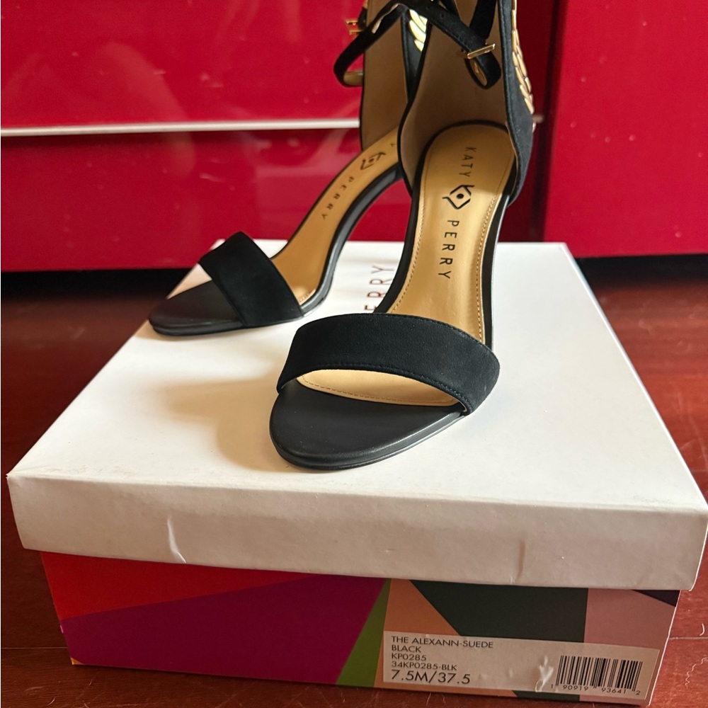 Katy Perry Collections Black Heels with Ankle Strap